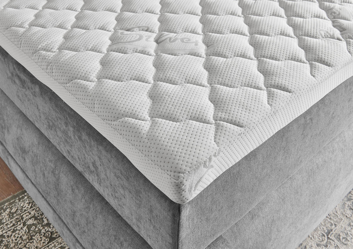 BOXSPRINGBETT 180/200 cm  in Grau  - Grau, Modern, Kunststoff/Textil (180/200cm) - MID.YOU