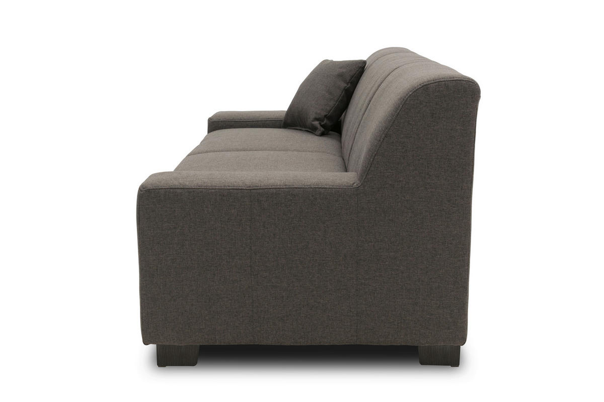 3-SITZER-SOFA in Webstoff Braun, Schwarz  - Wengefarben/Schwarz, Design, Holz/Textil (212/74/85cm) - MID.YOU