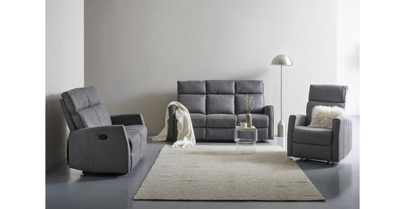 3-SITZER-SOFA inkl. Funktion Mikrofaser Grau  - Schwarz/Grau, KONVENTIONELL, Kunststoff/Textil (180/105/93cm) - Xora