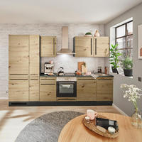 KÜCHENBLOCK 310 cm   in Anthrazit, Eiche Artisan  - Anthrazit/Schwarz, LIFESTYLE, Holzwerkstoff/Kunststoff (310cm) - MID.YOU