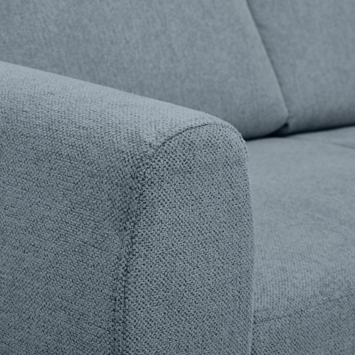 ECKSOFA Blau Flachgewebe  - Blau/Buchefarben, KONVENTIONELL, Holz/Textil (241/166cm) - Carryhome