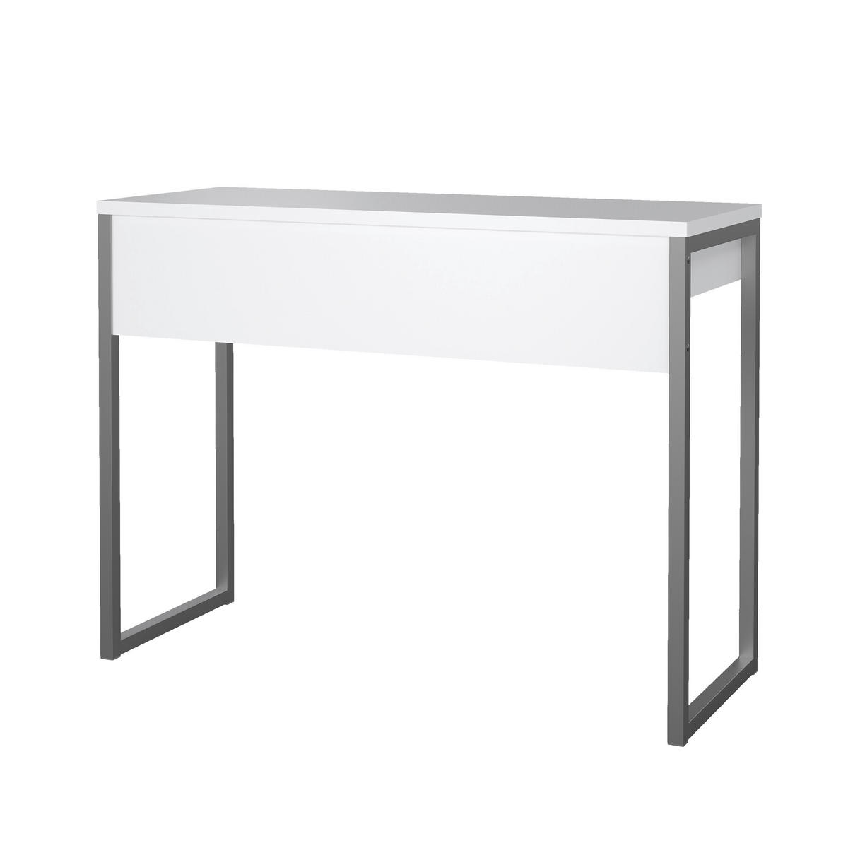 SCHREIBTISCH 101,6/40,0/76,5 cm  in Weiß Hochglanz  - Weiß Hochglanz/Grau, MODERN, Holzwerkstoff/Metall (101,6/40,0/76,5cm) - MID.YOU