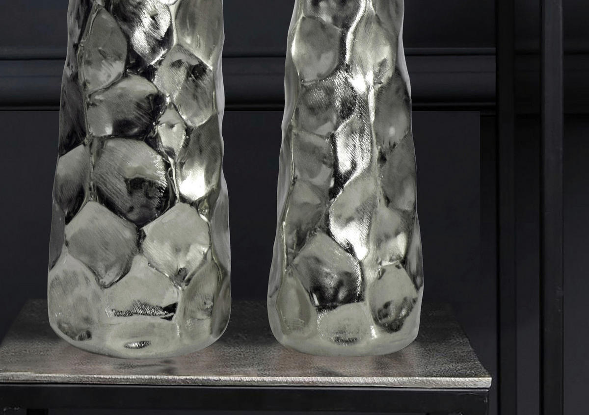 DEKOVASE  - Silberfarben, Design, Metall (15/48,5/15cm) - Livetastic