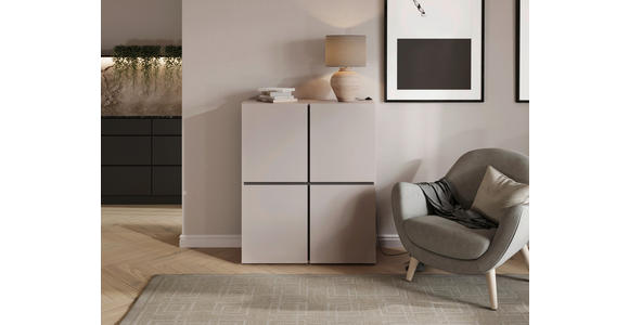 HIGHBOARD  99,4/119,4/39,8 cm  - Kaschmir/Schwarz, Design, Holzwerkstoff/Kunststoff (99,4/119,4/39,8cm) - Xora