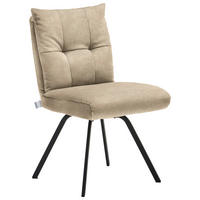 STUHL  in Velours Textil  - Hellbraun/Schwarz, Design, Textil/Metall (50/82/68cm) - Welnova