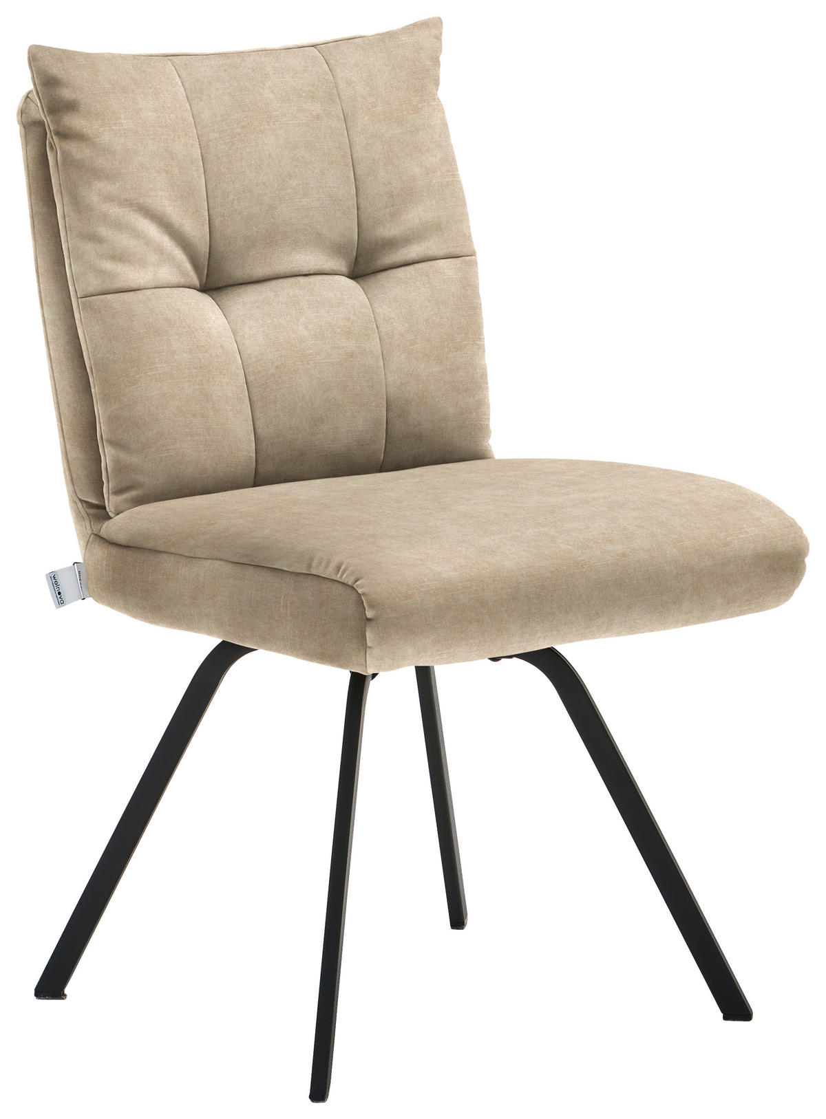 STUHL  in Velours Textil  - Hellbraun/Schwarz, Design, Textil/Metall (50/82/68cm) - Welnova