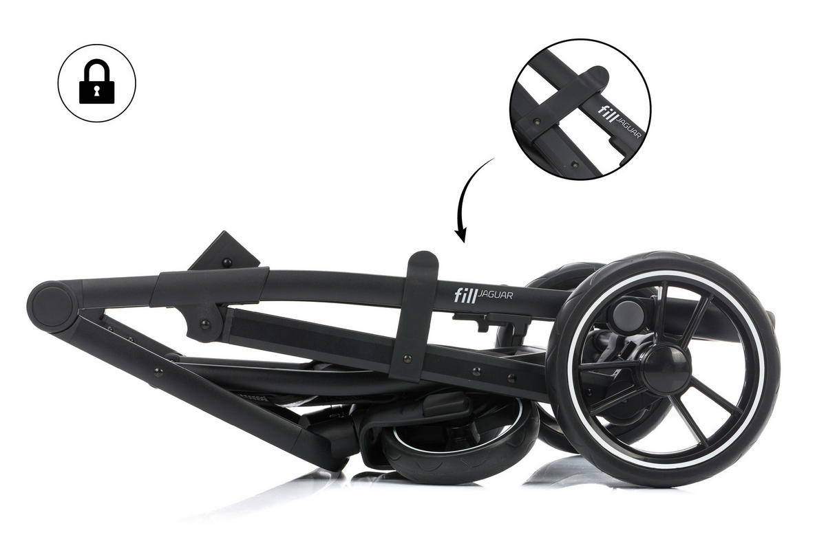 SET DJEČJIH KOLICA  JAGUAR  - zelena/crna, Basics, tekstil/metal (50/45/85cm) - Fillikid