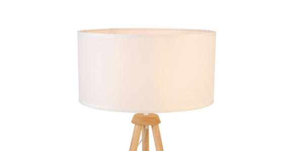 STEHLEUCHTE 45/153 cm - Nussbaumfarben/Weiß, Trend, Holz/Kunststoff (45/153cm) - Novel