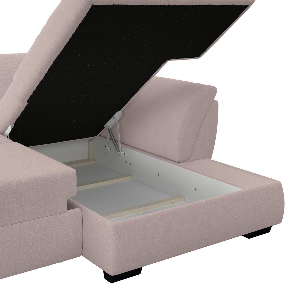 ECKSOFA Greige  - Greige/Schwarz, Konventionell, Textil (278/187cm) - MID.YOU