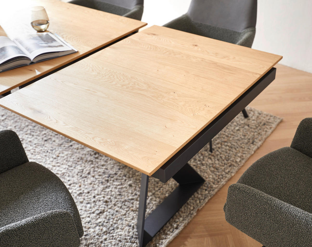 ESSTISCH in Holz, Metall 190/100/75 cm  - Eichefarben/Anthrazit, Design, Holz/Metall (190/100/75cm) - Venjakob