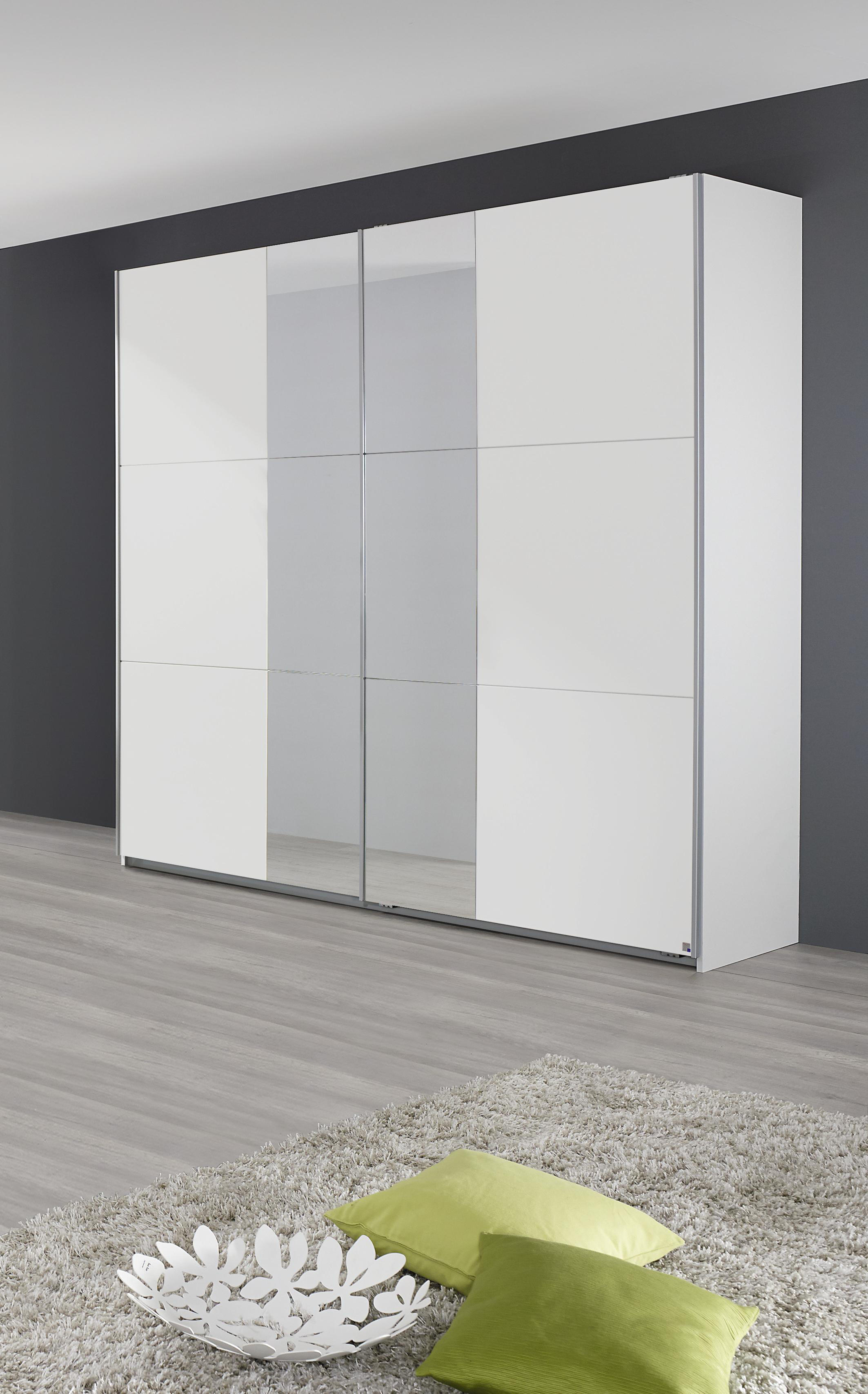 ORMAR S KLIZNIM VRATIMA bijela   - bijela/boje aluminija, Design, drvni materijal/metal (218/210/59cm) - Boxxx