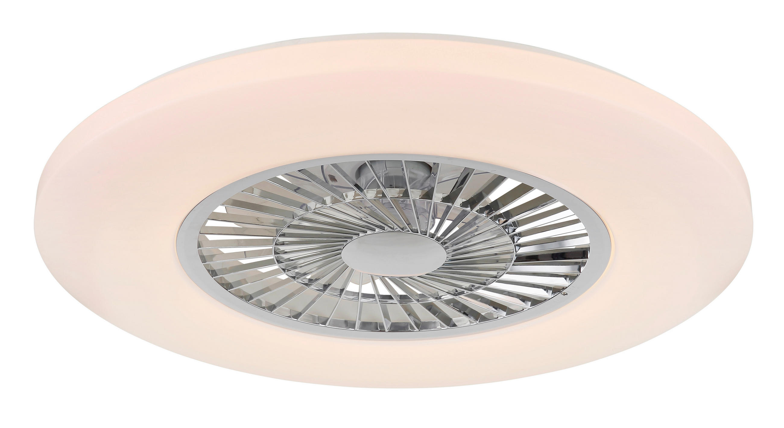Deckenleuchte mit Ventilator ALVA 59,5/15,4 cm  - Klar/Chromfarben, Basics, Kunststoff (59,5/15,4cm) - Globo