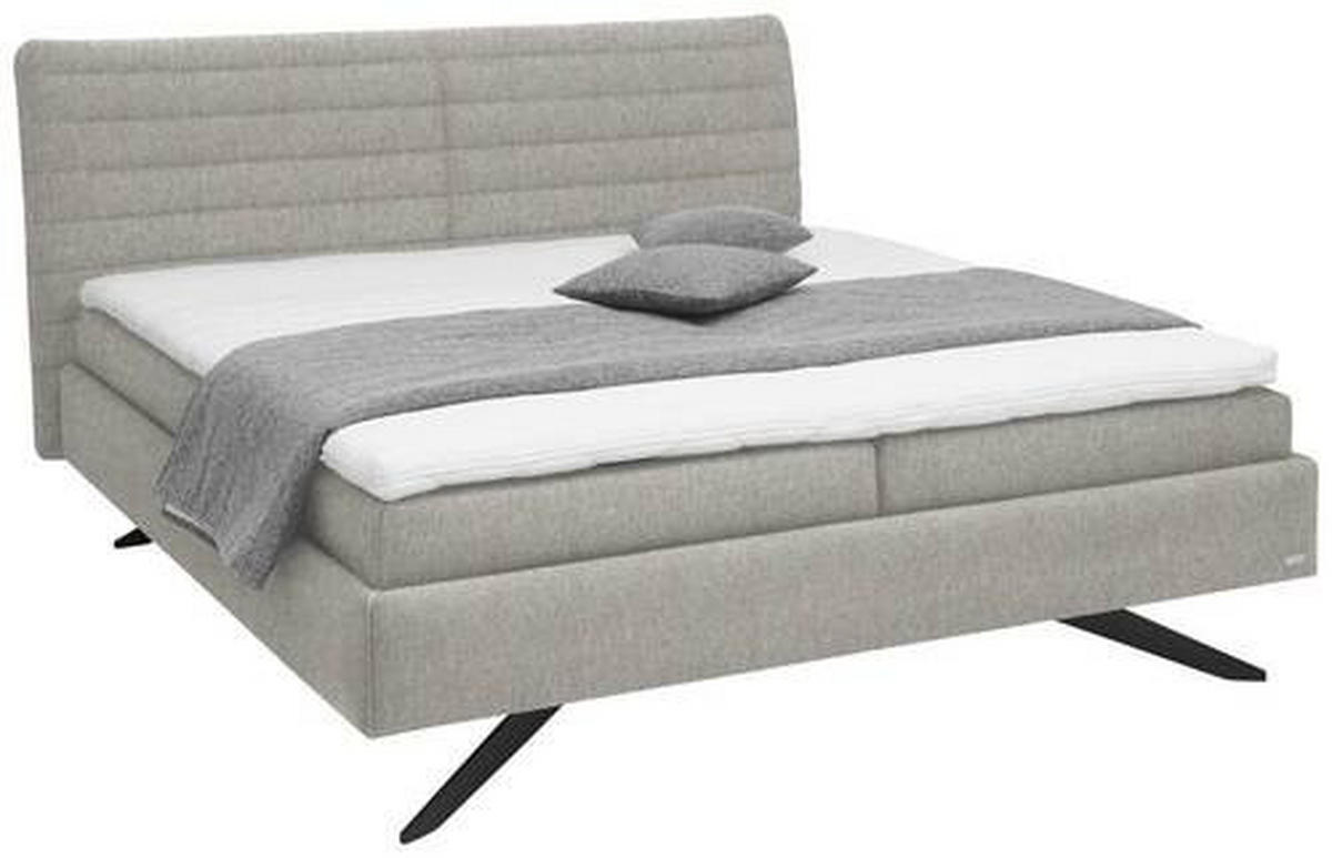 POLSTERBETT 180/200 cm  in Greige  - Weiss/Greige, Design, Holzwerkstoff/Kunststoff (180/200cm) - Dieter Knoll