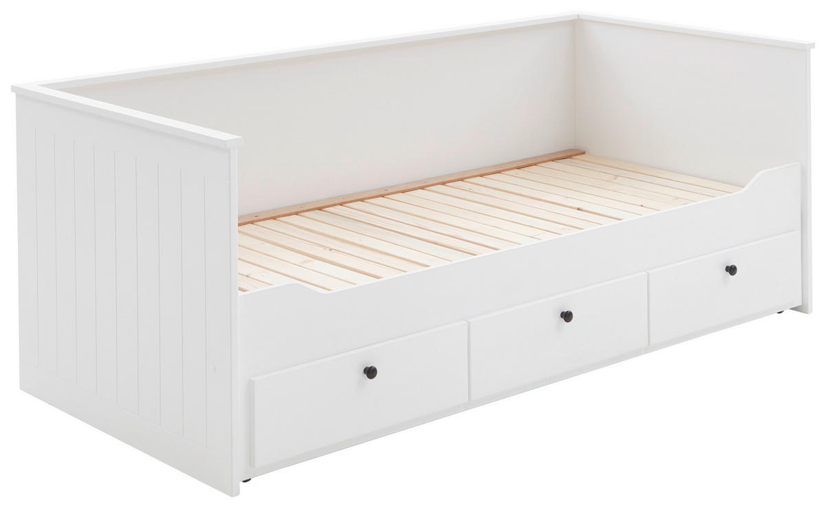 AUSZIEHBETT 90-180/200 cm  in Weiß  - Weiß, KONVENTIONELL, Holz/Holzwerkstoff (90-180/200cm) - Boxxx