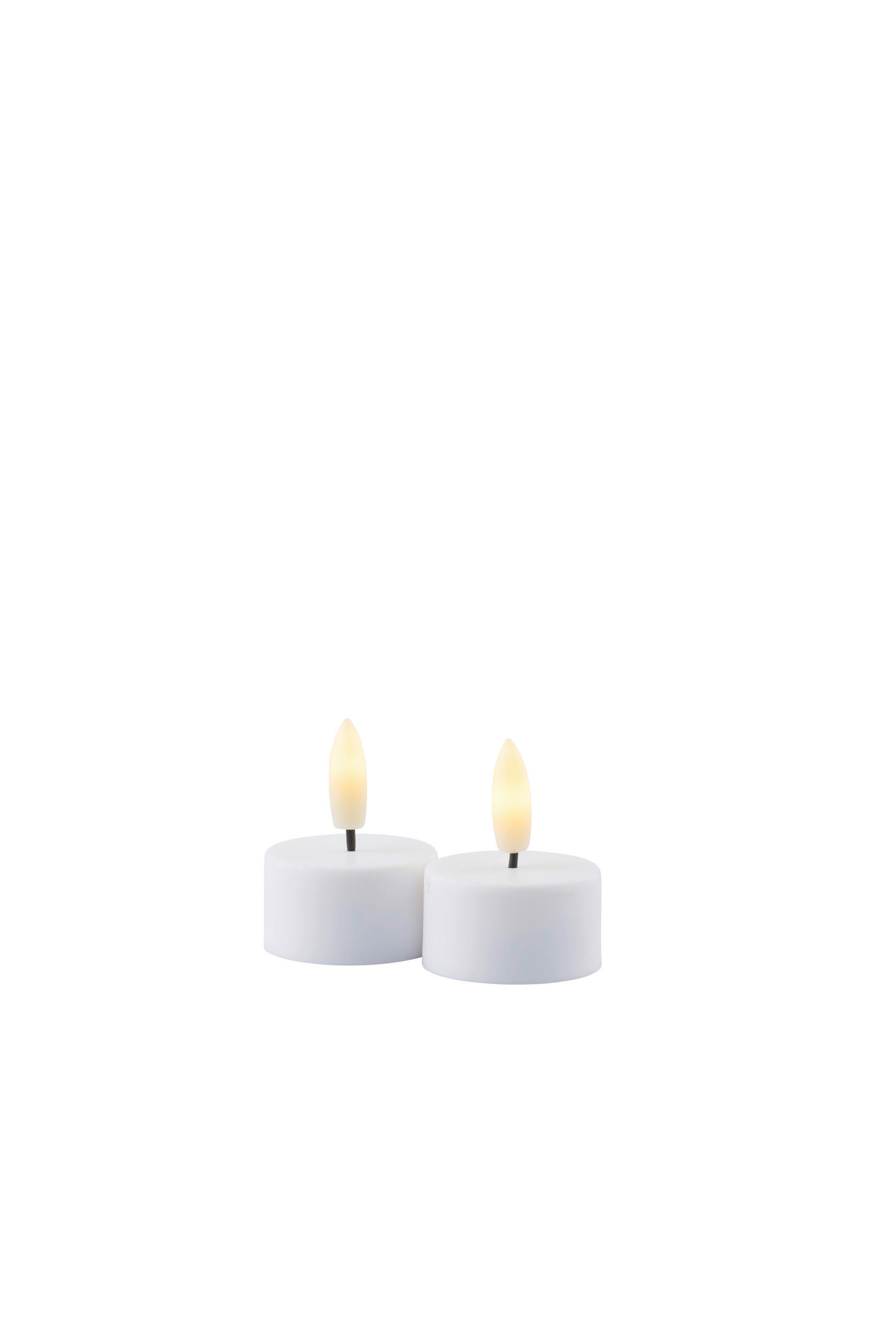 TEELICHT MIT LED - Weiß, Basics, Naturmaterialien (4/2,2cm)