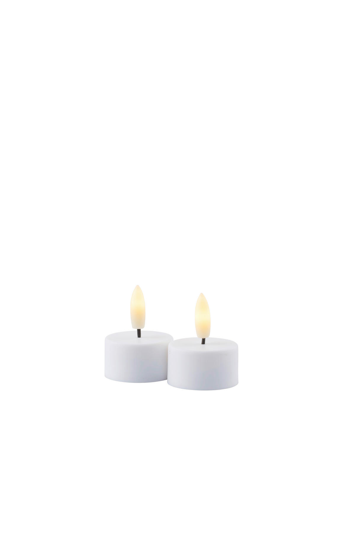 TEELICHT MIT LED - Weiß, Basics, Naturmaterialien (4/2,2cm)