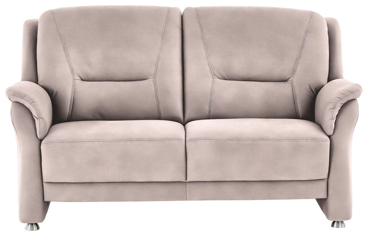 2,5-SITZER in Mikrofaser Rosa  - Beige/Alufarben, Konventionell, Textil/Metall (172/100/89cm) - Beldomo Comfort