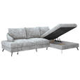 ECKSOFA in Webstoff Grau  - Schwarz/Grau, KONVENTIONELL, Textil/Metall (293/183cm) - Carryhome