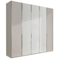DREHTÜRENSCHRANK in Grau, Weiss  - Chromfarben/Weiss, Modern, Glas/Holzwerkstoff (250/216/58cm) - Novel