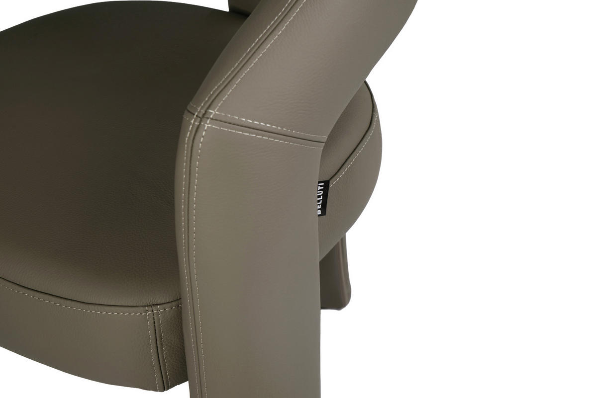ARMLEHNSTUHL    Echtleder  Braun  - Braun, Design, Leder/Metall (61/81/67cm) - Belluti