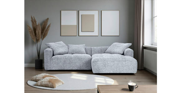 ECKSOFA Schwarz, Weiß Chenille  inkl. Zierkissen, Rückenkissen, Rücken echt  - Schwarz/Weiß, KONVENTIONELL, Kunststoff/Textil (276/170cm) - Carryhome