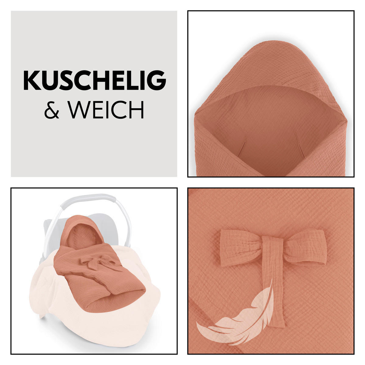 EINSCHLAGDECKE Snuggle so Cosy      - Rotbraun, Basics, Textil (75/0,6/75cm) - Hauck