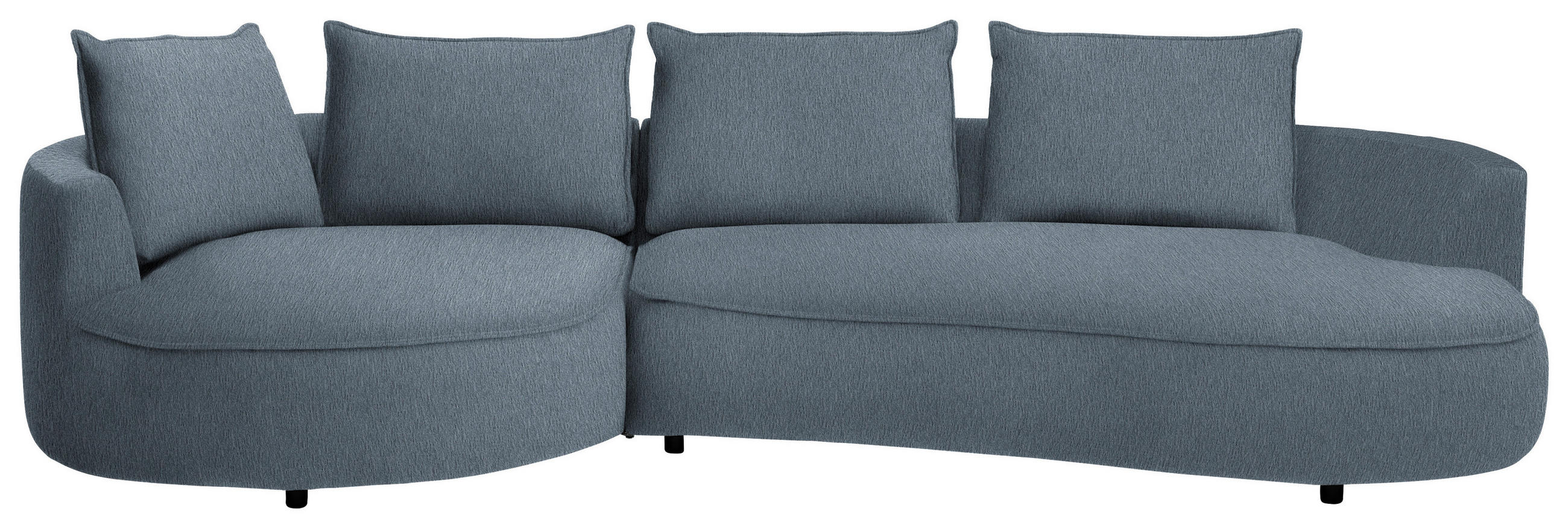 BIGSOFA in Chenille Graphitfarben  - Schwarz/Graphitfarben, Design, Kunststoff/Textil (154/82/322cm) - home24