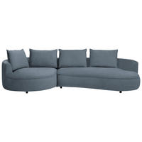 BIGSOFA Chenille Graphitfarben  - Schwarz/Graphitfarben, Design, Kunststoff/Textil (154/82/322cm) - home24