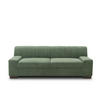 3-SITZER-SOFA Mikrofaser Grün  - Wengefarben/Grün, Design, Holz/Textil (212/74/85cm) - MID.YOU
