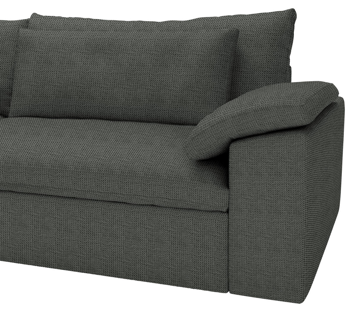 ECKSOFA  Chenille Anthrazit  - Anthrazit/Schwarz, Modern, Kunststoff/Textil (198/306cm) - Carryhome