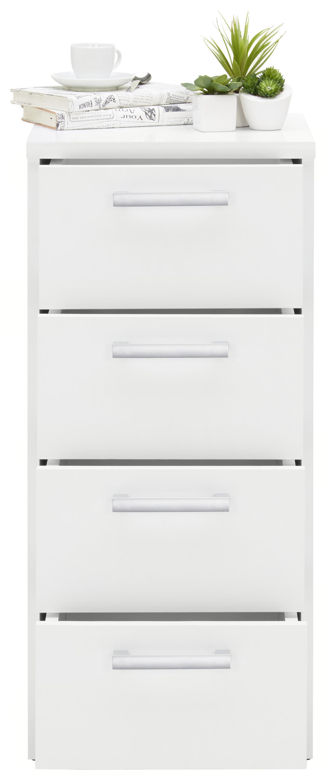 KOMODA, biela, 38/84/36 cm - čierna/biela, Konventionell, kompozitné drevo/plast (38/84/36cm) - Xora