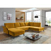 WOHNLANDSCHAFT in Velours Currygelb  - Currygelb/Schwarz, Design, Textil/Metall (179/335/220cm) - Beldomo System