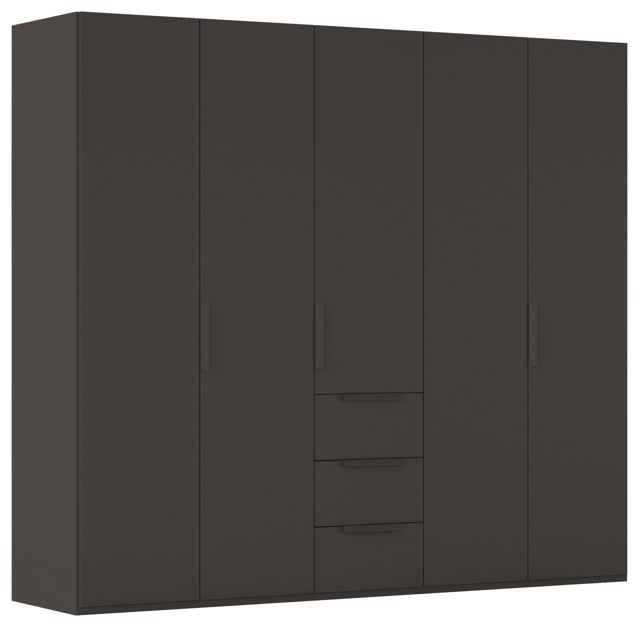 DREHTÜRENSCHRANK 251/235/61 cm,  in Graphitfarben, 5-türig  - Graphitfarben, Basics, Holzwerkstoff/Metall (251/235/61cm) - Novel