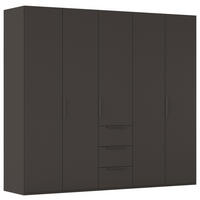 DREHTÜRENSCHRANK 251/235/61 cm,  in Graphitfarben, 5-türig  - Graphitfarben, Basics, Holzwerkstoff/Metall (251/235/61cm) - Novel