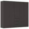DREHTÜRENSCHRANK 251/235/61 cm,  in Graphitfarben, 5-türig  - Graphitfarben, Basics, Holzwerkstoff/Metall (251/235/61cm) - Novel
