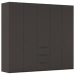 DREHTÜRENSCHRANK 251/223/61 cm,  in Graphitfarben, 5-türig  - Graphitfarben, Basics, Holzwerkstoff/Metall (251/223/61cm) - Novel