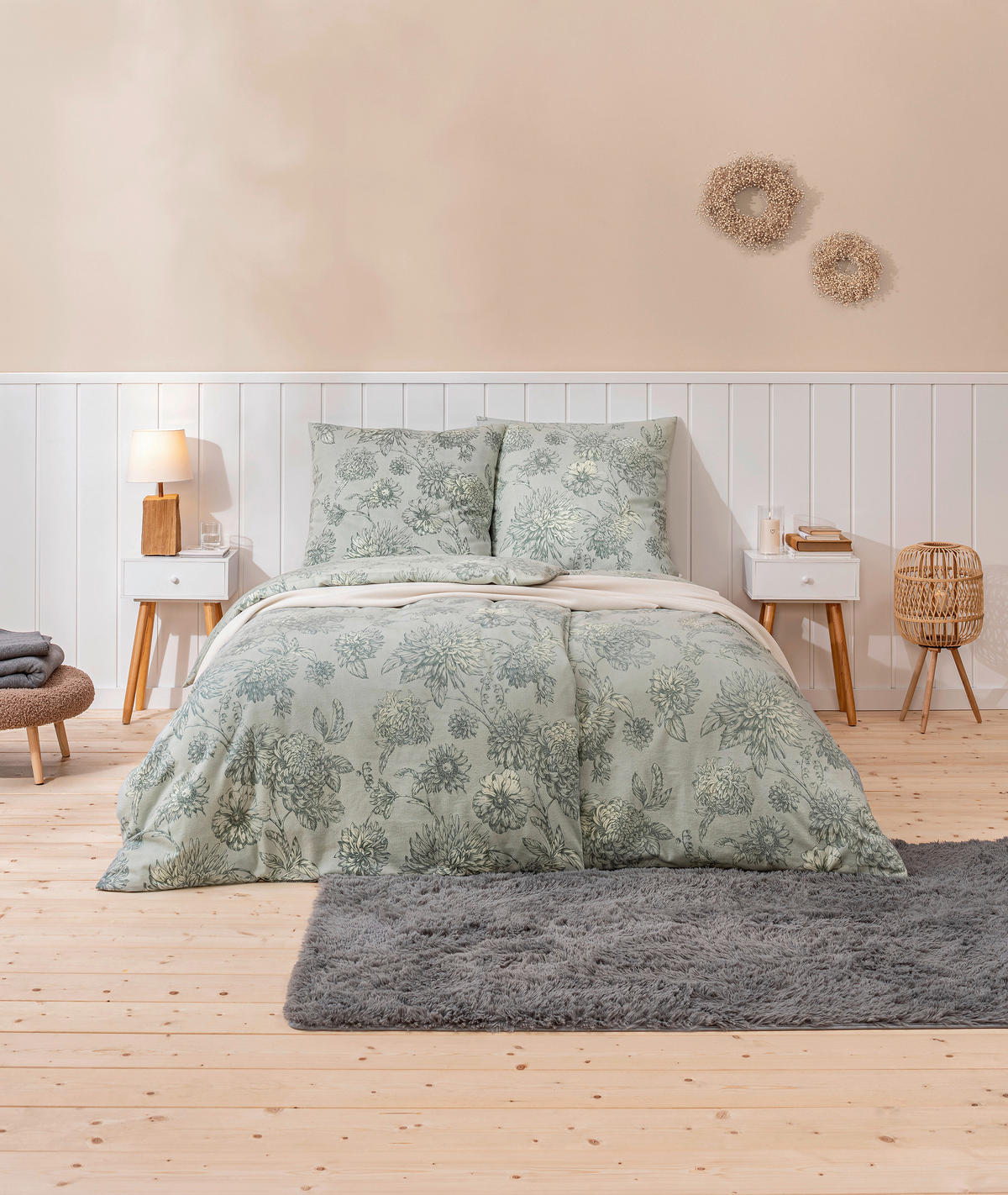 BETTWÄSCHE Atelier Flanell 135/200 cm  - Salbeigrün, Design, Textil (135/200cm) - Estella