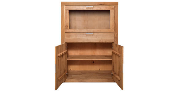 KOMMODE in 95/126/42 cm - Wildeiche/Alufarben, Natur, Glas/Holz (95/126/42cm) - Carryhome