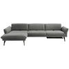 ECKSOFA in Echtleder Dunkelgrau  173/308 cm  - Dunkelgrau/Anthrazit, Design, Leder/Metall (173/308cm) - Joop!