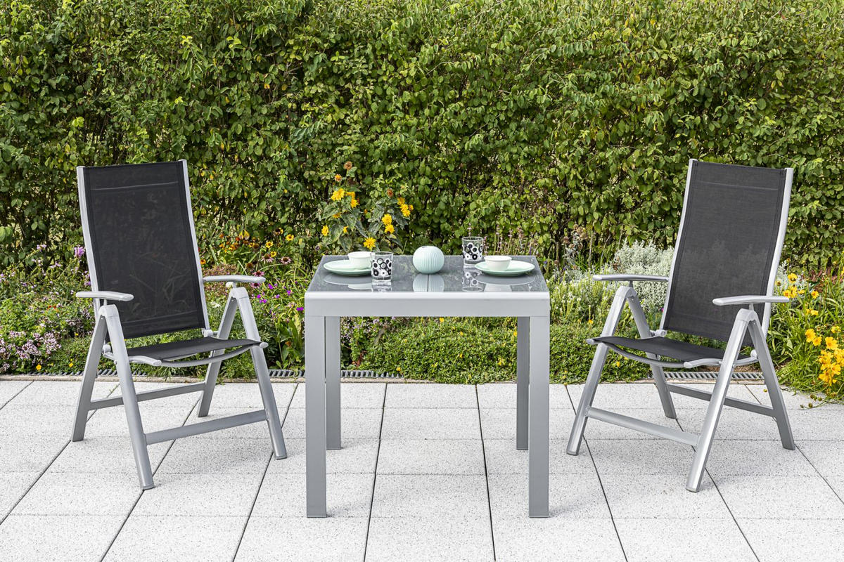 BALKONSET   - Schwarz, ROMANTIK / LANDHAUS, Textil/Metall - Gardenson