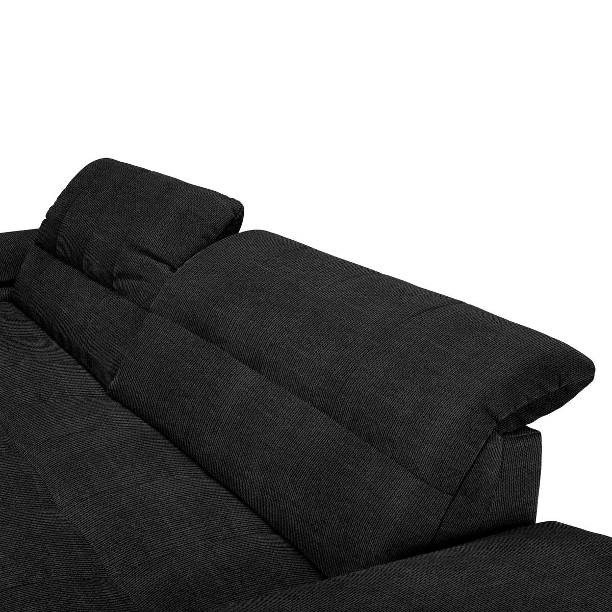 ECKSOFA in Mikrofaser Graphitfarben  - Chromfarben/Graphitfarben, Design, Textil/Metall (180/265cm) - Carryhome