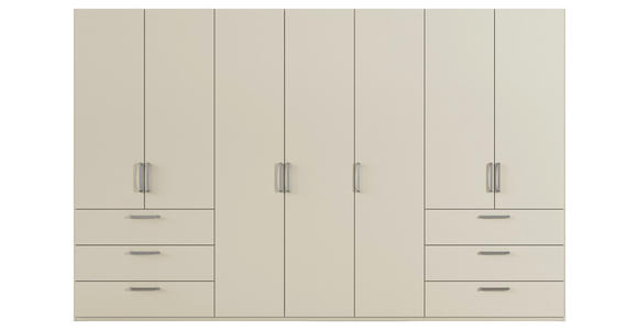 DREHTÜRENSCHRANK 350/235/61 cm,  in Champagner, 7-türig  - Edelstahlfarben/Champagner, Basics, Holzwerkstoff/Metall (350/235/61cm) - Novel