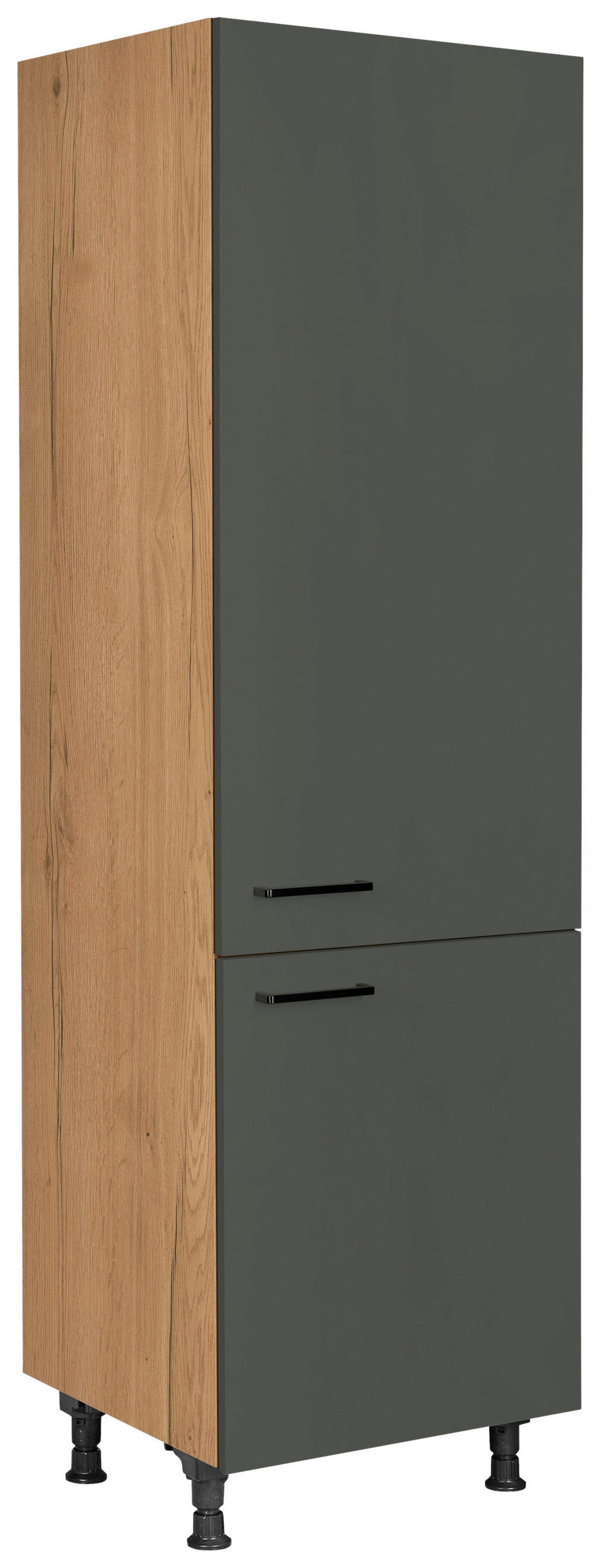 GERÄTEUMBAUSCHRANK 60/216,6/58 cm  in Grün, Eichefarben  - Eichefarben/Schwarz, MODERN, Holzwerkstoff/Metall (60/216,6/58cm) - Nobilia
