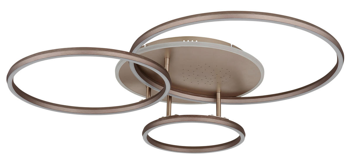 LED-DECKENLEUCHTE Glintia 80,7/70/13 cm  - Champagner/Opal, Design, Kunststoff/Metall (80,7/70/13cm) - Globo