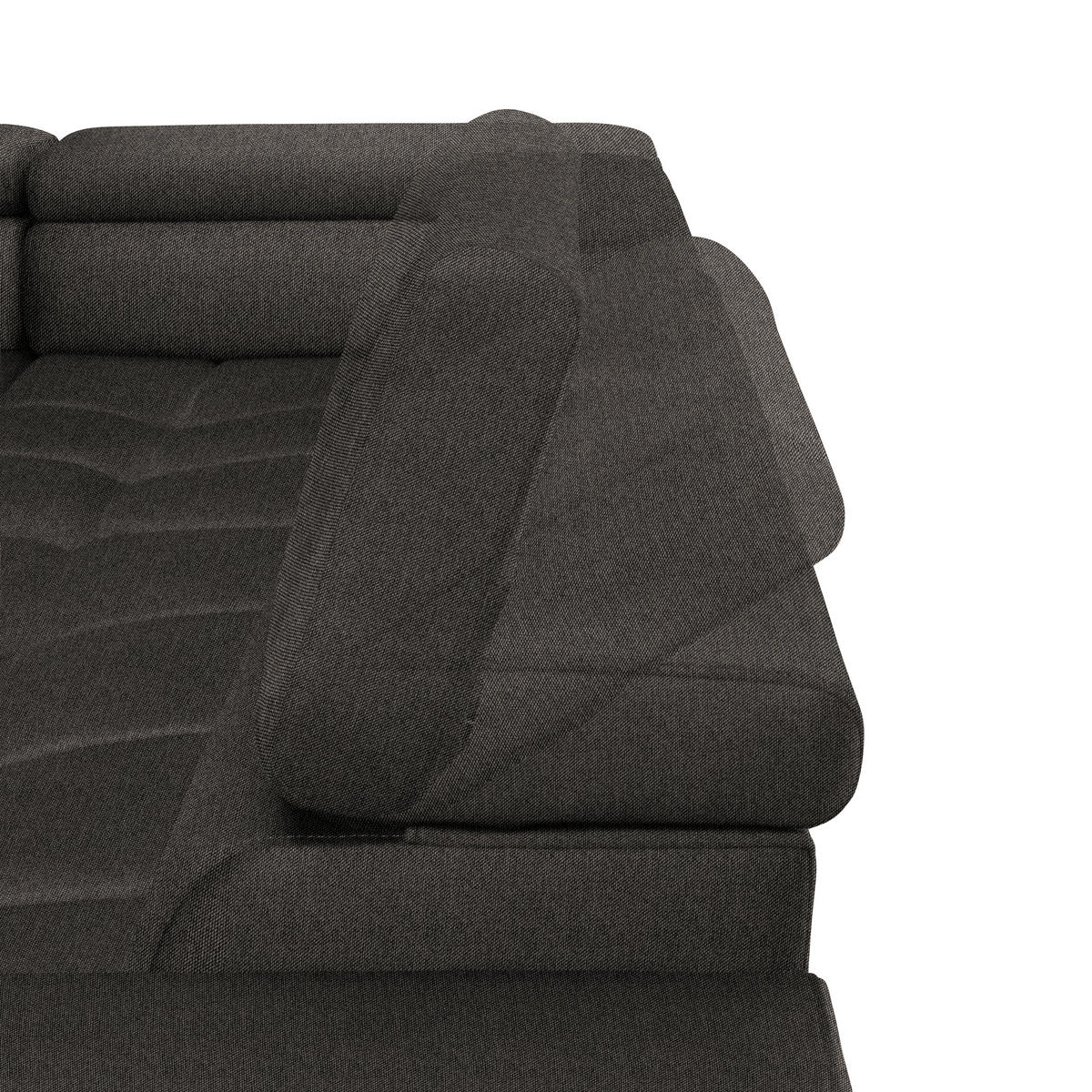 ECKSOFA in Webstoff Graubraun  - Graubraun/Schwarz, Design, Textil/Metall (216/300cm) - Welnova