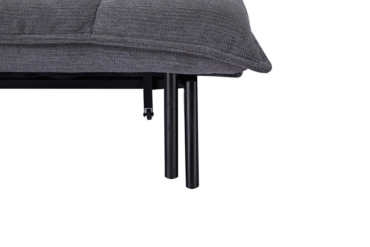 SCHLAFSOFA Cord Grau  - Schwarz/Grau, Design, Holz/Textil (148/82/102cm) - Stylife