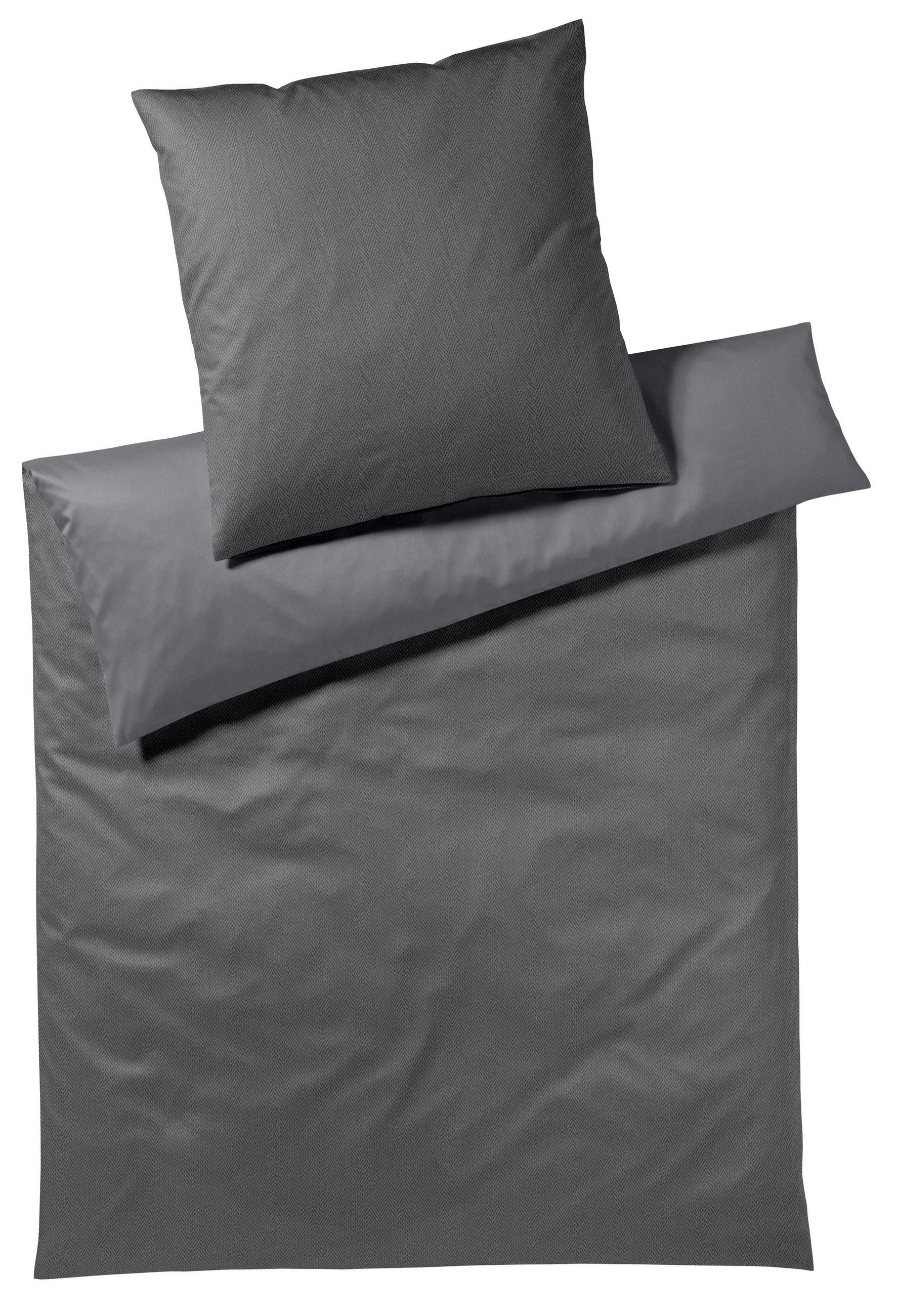 WENDEBETTWÄSCHE Makosatin 200/200 cm  - Anthrazit, Basics, Textil (200/200cm) - Joop!