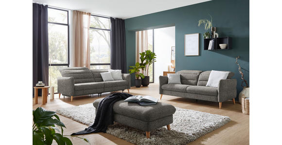 2-SITZER-SOFA in Webstoff Hellbraun - Hellbraun/Eiche Bianco, Design, Holz/Textil (234-262/85-106/98-112cm) - Dieter Knoll