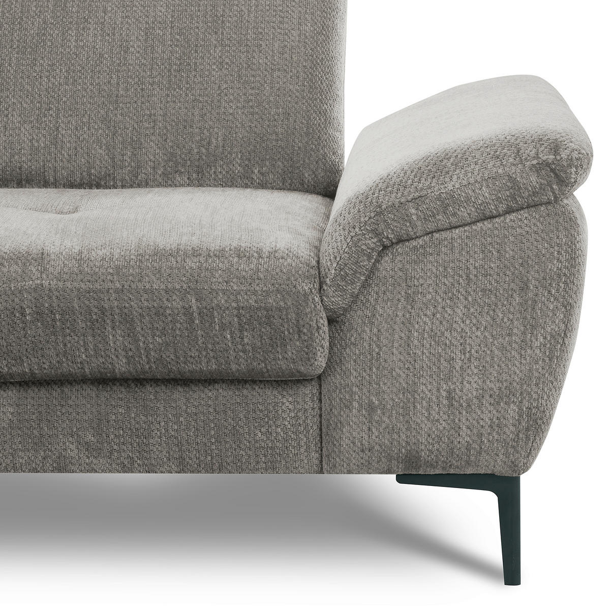 ECKSOFA  Webstoff Greige  - Greige/Schwarz, Design, Textil/Metall (195/268cm) - Livetastic