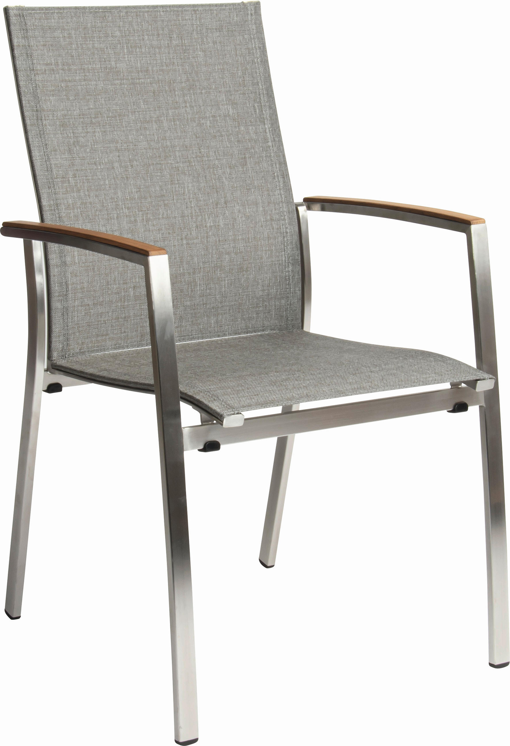 STAPELSESSEL in Holz, Metall, Textil Grau, Edelstahlfarben  - Edelstahlfarben/Grau, Basics, Holz/Textil (56/92/63cm) - Stern